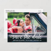 Verlobung Modernes Skript-Save the Date-Foto Postkarte (Vorne/Hinten)