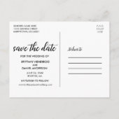 Verlobung Modernes Skript-Save the Date-Foto Postkarte (Rückseite)