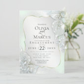 VERLOBUNG | Mystic Honeydew Shimmer Blätter Einladung (Stehend Vorderseite)