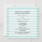 Verlobung Nautic Ship Lt Blue White Stripe SQ Einladung (Rückseite)