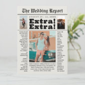 Verlobung Newspaper Headline Foto Wedding Save The Date (Stehend Vorderseite)