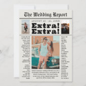Verlobung Newspaper Headline Foto Wedding Save The Date (Vorderseite)