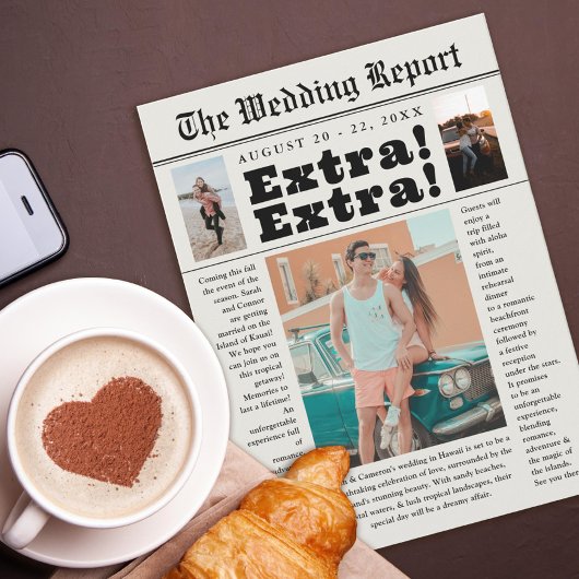 Verlobung Newspaper Headline Foto Wedding Save The Date