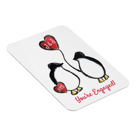 Verlobung-Pinguin-Magnet Magnet (Rechte Seite)