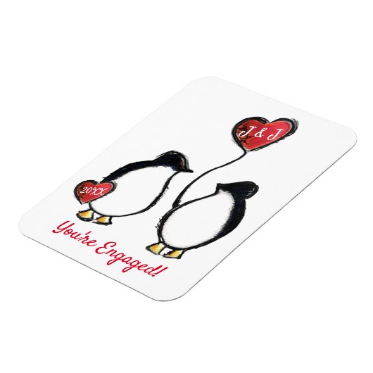 Verlobung-Pinguin-Magnet Magnet (Linke Seite)