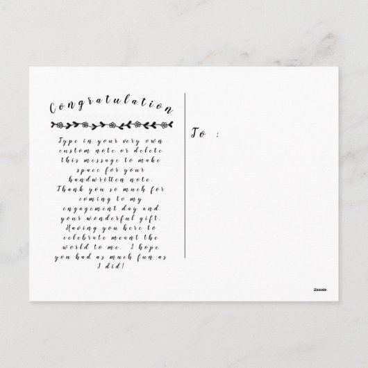 Verlobung Postkarte (Rückseite)