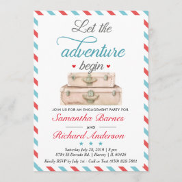 Verlobung Reisen Einladung Reisekoffer Adventure