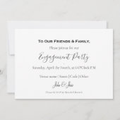 Verlobung Ring, Ankündigung verlobten Party (Rückseite)