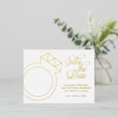 Verlobung Ring Foto Hochzeitsankündigung Folie Einladungspostkarte (Stehend vorne)