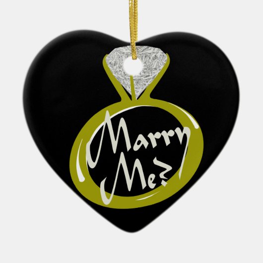 Verlobung Ring "Marry Me" Keramik Ornament (Vorne)
