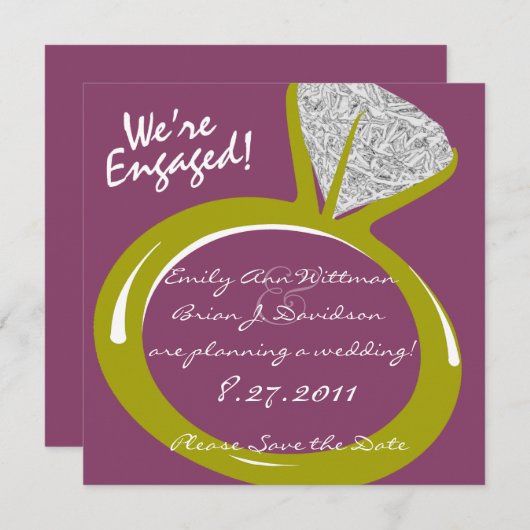 Verlobung Ring /Save the Date Save The Date (Vorne/Hinten)