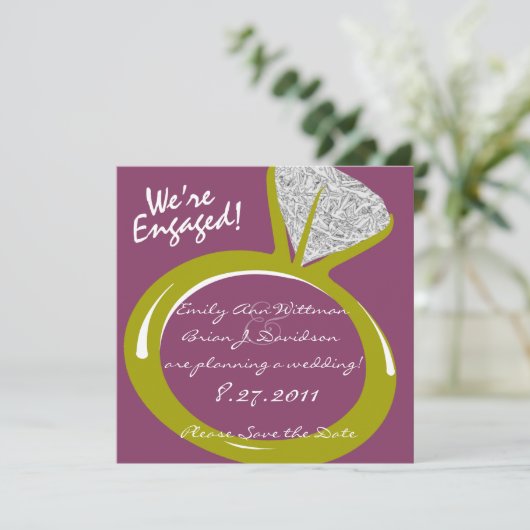 Verlobung Ring /Save the Date Save The Date (Stehend Vorderseite)