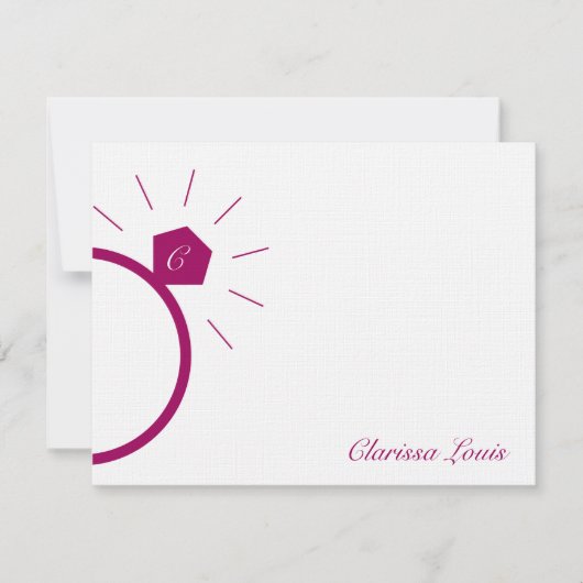 Verlobung Ring Vielen Dank Karten (Vorderseite)