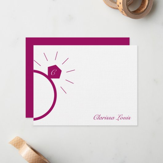 Verlobung Ring Vielen Dank Karten (Vorderseite/Rückseite Beispiel)