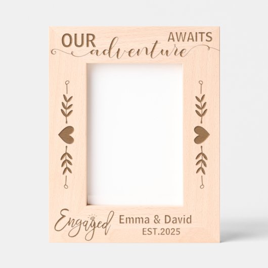 Verlobung Ring Wedding Boho Adventurous Couple Geätzte Rahmen (Vorderseite)