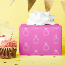 Verlobung Ring Wedding Hot Pink Wrapping Paper Geschenkpapier