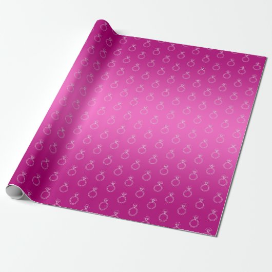 Verlobung Ring Wedding Hot Pink Wrapping Paper Geschenkpapier (Ungerollt)