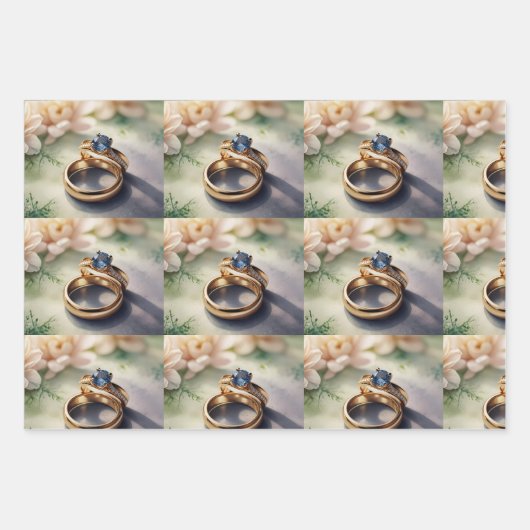 Verlobung Ring Wrapping Paper Sheets Geschenkpapier Set (Vorderseite 2)