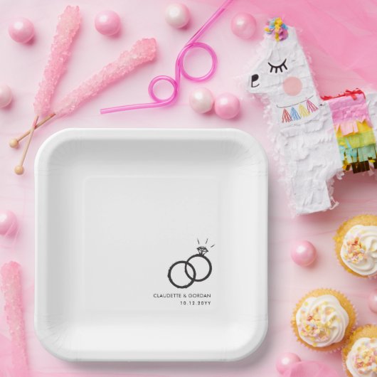 Verlobung Rings | Beteiligungspartenerskript Pappteller (Party)