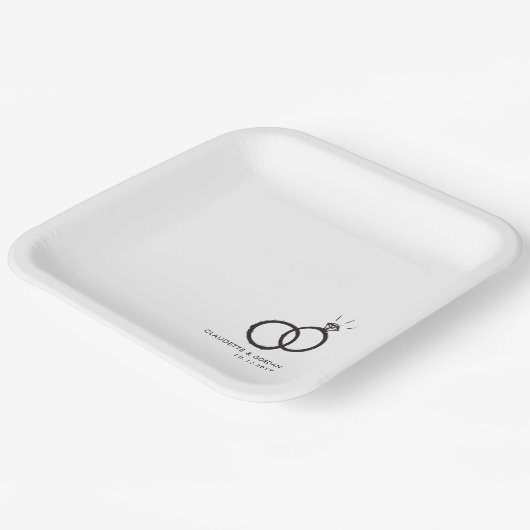 Verlobung Rings | Beteiligungspartenerskript Pappteller (Gewinkelt)