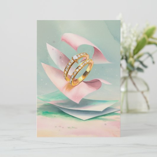 Verlobung Rings Einladung (Stehend Vorderseite)