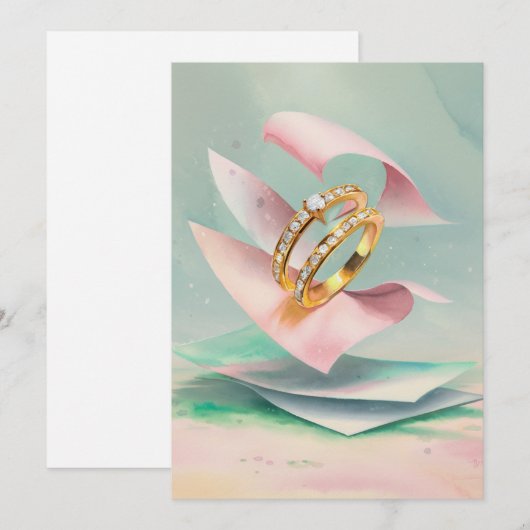 Verlobung Rings Einladung (Vorne/Hinten)