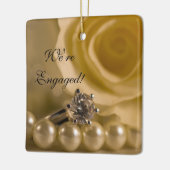 Verlobung Rose, Ring und Perlen Keramikornament (Links)