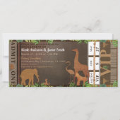 Verlobung Safari Jungle Brown Animals Ticket Einladung (Vorderseite)