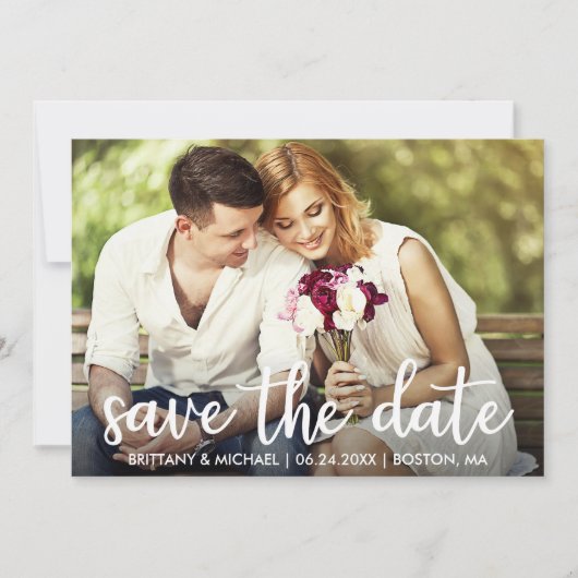 Verlobung Save the Date Modernes Foto Einladung (Vorderseite)