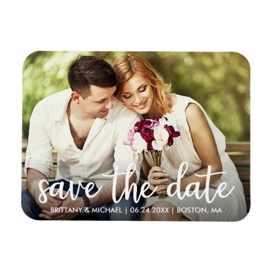 Verlobung Save the Date Modernes Foto Magnet (Horizontal)