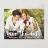 Verlobung Save the Date Modernes Foto Postkarte (Vorderseite)