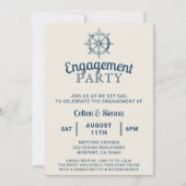 Verlobung Schiff Party Schiff Rad nautische Einladung (Vorderseite)