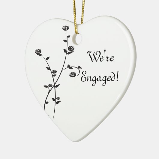 Verlobung Schwarz/Weiß Keramikornament (Links)