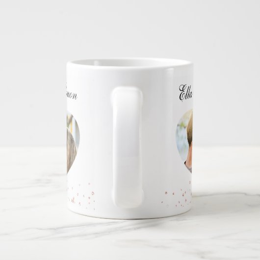 Verlobung Script Elegant Jumbo-Tasse (Rückseite)