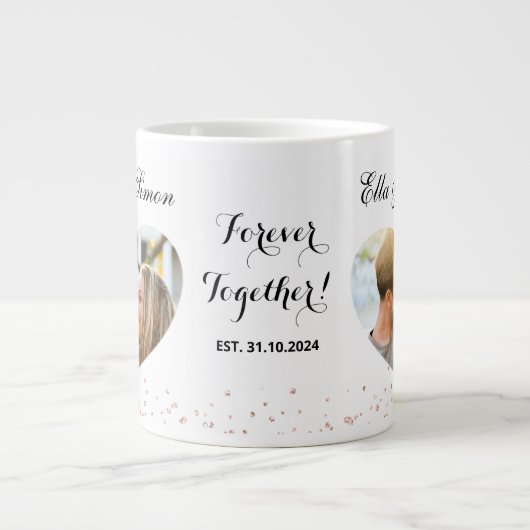 Verlobung Script Elegant Jumbo-Tasse (Vorderseite)