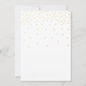 VERLOBUNG SHOWER White & Gold Confetti Einladung (Rückseite)