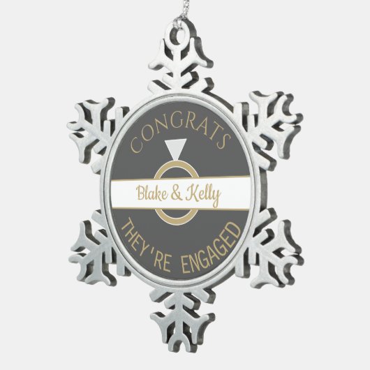 Verlobung Snowflake Gerahmte Ornamente (Rechts)