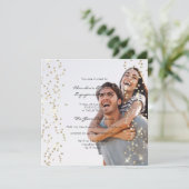 Verlobung Spark Foto Confetti Champaigne Einladung (Stehend Vorderseite)