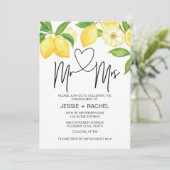 Verlobung Summer Lemons Verlobt Einladung (Stehend Vorderseite)