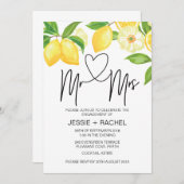 Verlobung Summer Lemons Verlobt Einladung (Vorne/Hinten)