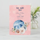 Verlobung über dem Mond haben wir "Ja"-Karte gesag Karte (Stehend Vorderseite)