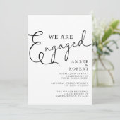 Verlobung, Verlobt, Moderne Hochzeit, minimalistis Einladung (Stehend Vorderseite)