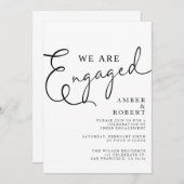 Verlobung, Verlobt, Moderne Hochzeit, minimalistis Einladung (Vorne/Hinten)