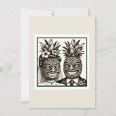 Verlobung von Brien und Groom Aloha Ananas Tiki Einladung (Rückseite)