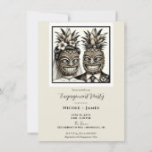 Verlobung von Brien und Groom Aloha Ananas Tiki Einladung (Vorderseite)