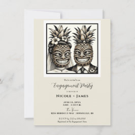 Verlobung von Brien und Groom Aloha Ananas Tiki Einladung