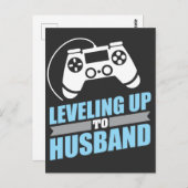 Verlobung von Gamern bis hin zu Ehemann Postkarte (Vorne/Hinten)