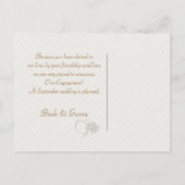 Verlobung von rote Rosen Ankündigungspostkarte (Rückseite)