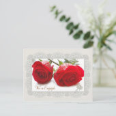 Verlobung von rote Rosen Ankündigungspostkarte (Stehend Vorderseite)