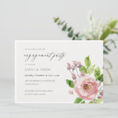 VERLOBUNG WASSERFARBENER BLUSPINK EINLADUNG (Stehend Vorderseite)